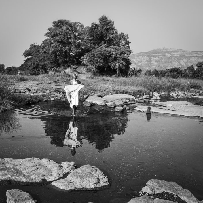 Indien, Ganeshpuri, Maharashtra, Tansa Fluss