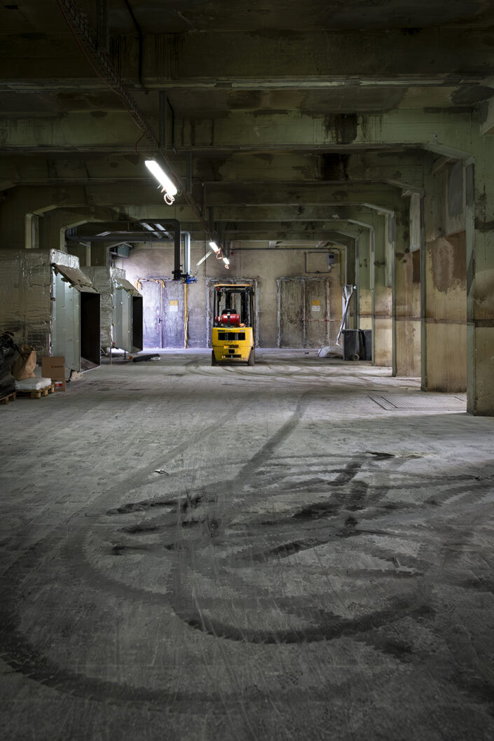 Im Innenraum der Ellmühle im Deutzer Hafen in Köln.